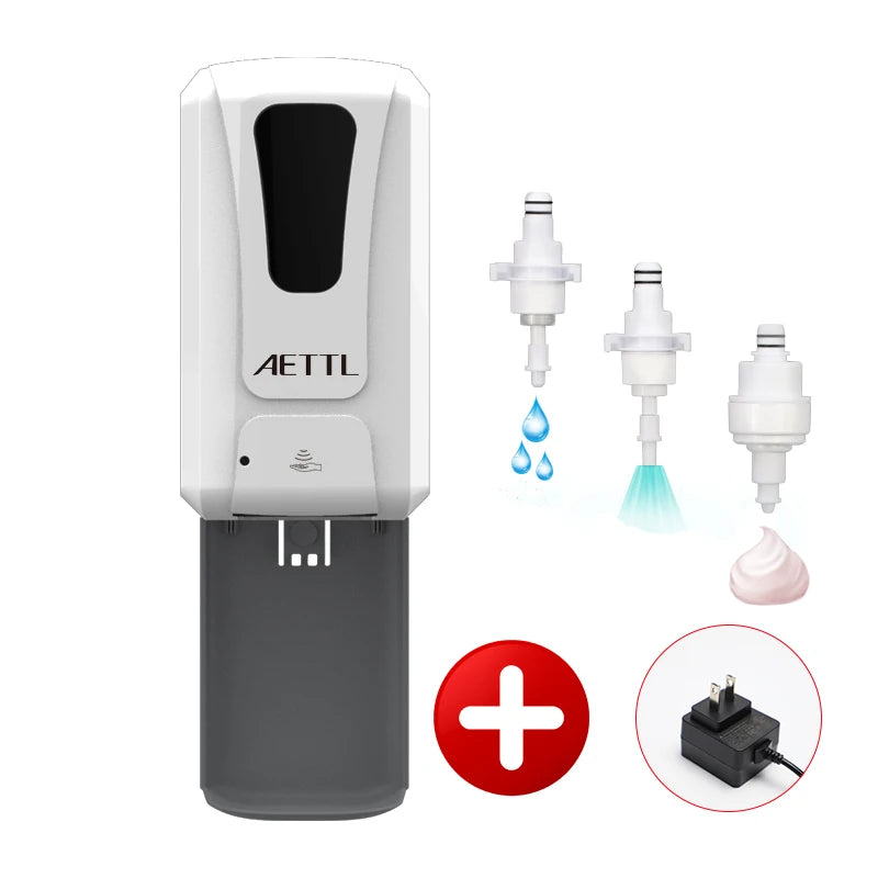 Automatic Wall-Mounted Soap Dispenser with Water Tray and Different Pumps, Non-Contact Induction Foam Gel Spray