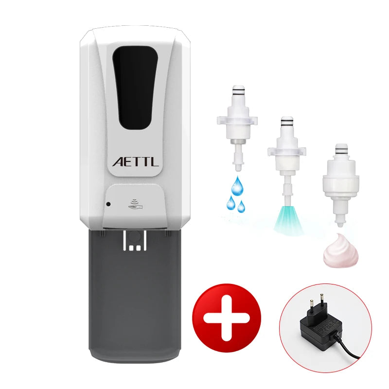 Automatic Wall-Mounted Soap Dispenser with Water Tray and Different Pumps, Non-Contact Induction Foam Gel Spray