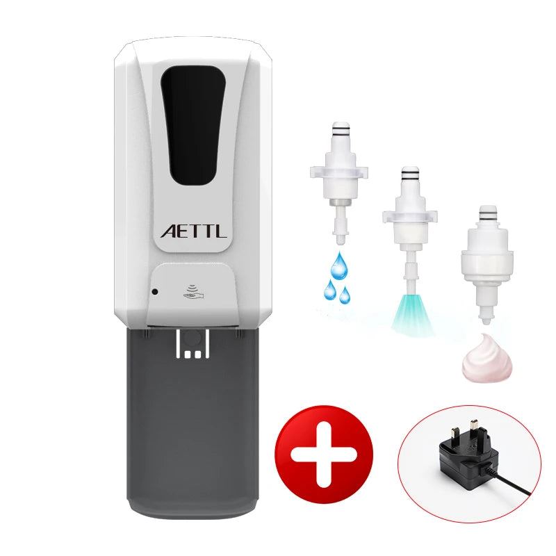 Automatic Wall-Mounted Soap Dispenser with Water Tray and Different Pumps, Non-Contact Induction Foam Gel Spray