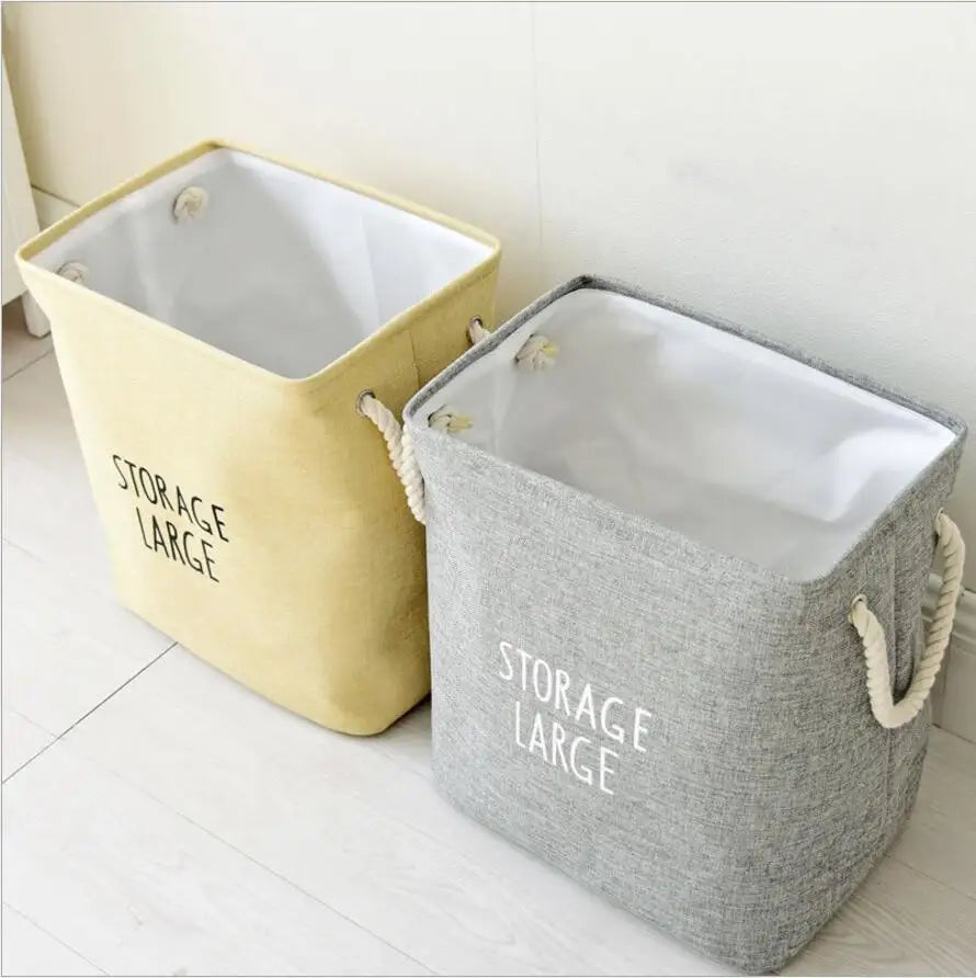 Upscale Home Foldable Bathroom Dirty Clothes Laundry Storage Buckets box Bag Kids Toy Double layer thick Storage Basket AU680