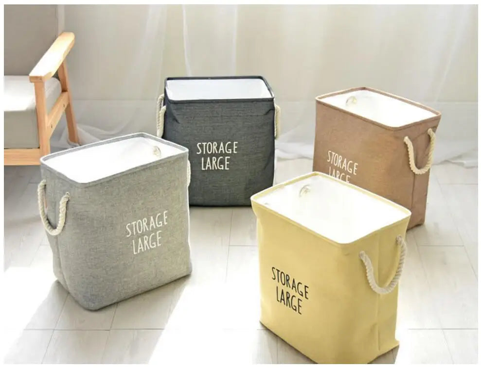 Upscale Home Foldable Bathroom Dirty Clothes Laundry Storage Buckets box Bag Kids Toy Double layer thick Storage Basket AU680