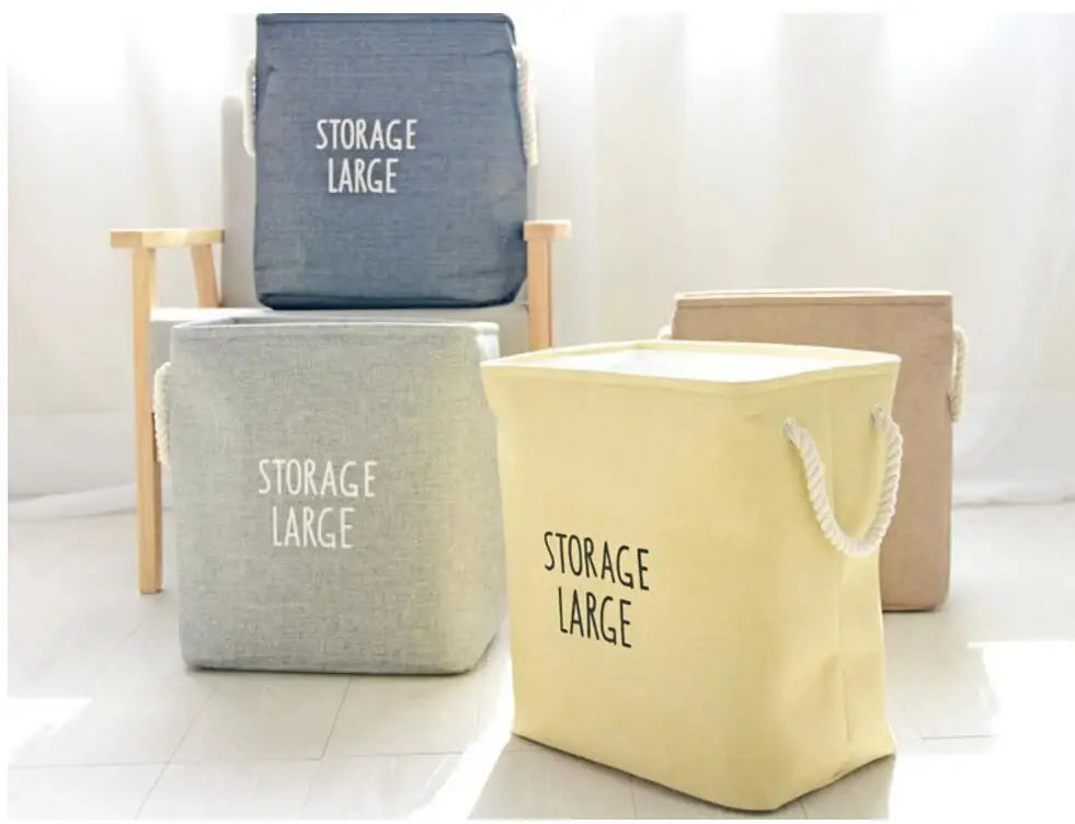 Upscale Home Foldable Bathroom Dirty Clothes Laundry Storage Buckets box Bag Kids Toy Double layer thick Storage Basket AU680