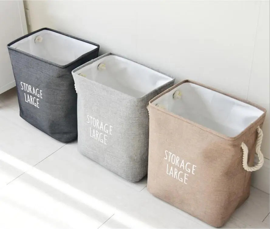 Upscale Home Foldable Bathroom Dirty Clothes Laundry Storage Buckets box Bag Kids Toy Double layer thick Storage Basket AU680