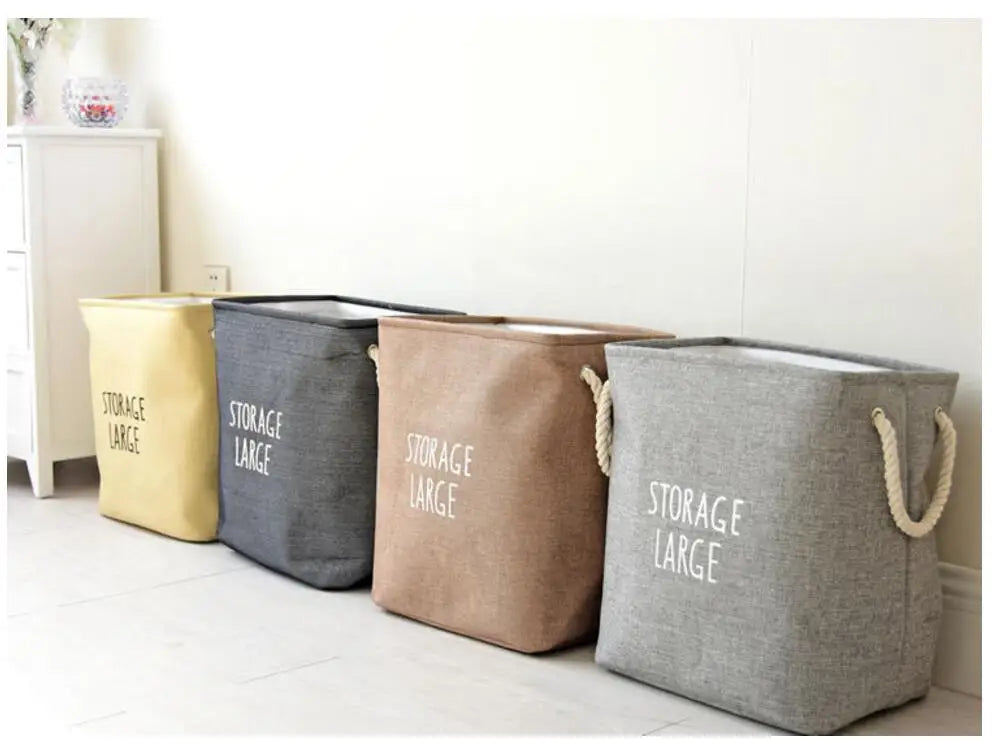 Upscale Home Foldable Bathroom Dirty Clothes Laundry Storage Buckets box Bag Kids Toy Double layer thick Storage Basket AU680