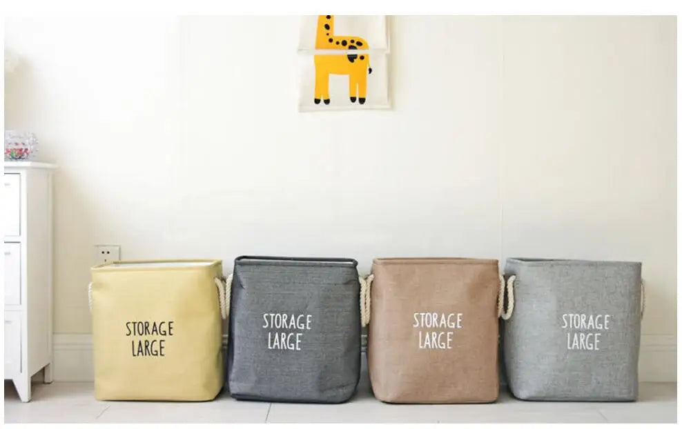 Upscale Home Foldable Bathroom Dirty Clothes Laundry Storage Buckets box Bag Kids Toy Double layer thick Storage Basket AU680