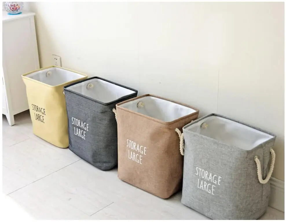 Upscale Home Foldable Bathroom Dirty Clothes Laundry Storage Buckets box Bag Kids Toy Double layer thick Storage Basket AU680