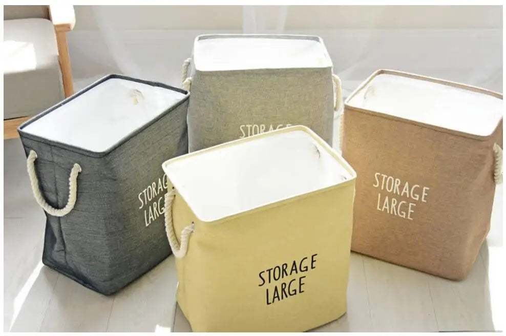Upscale Home Foldable Bathroom Dirty Clothes Laundry Storage Buckets box Bag Kids Toy Double layer thick Storage Basket AU680