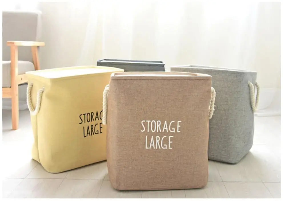 Upscale Home Foldable Bathroom Dirty Clothes Laundry Storage Buckets box Bag Kids Toy Double layer thick Storage Basket AU680