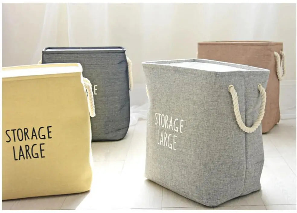 Upscale Home Foldable Bathroom Dirty Clothes Laundry Storage Buckets box Bag Kids Toy Double layer thick Storage Basket AU680