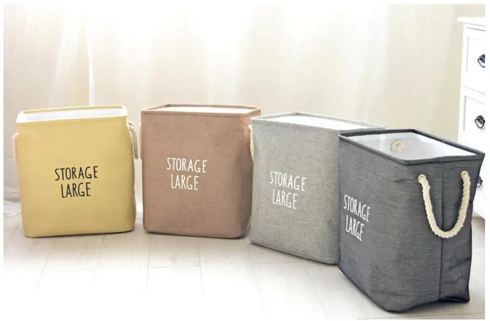 Upscale Home Foldable Bathroom Dirty Clothes Laundry Storage Buckets box Bag Kids Toy Double layer thick Storage Basket AU680