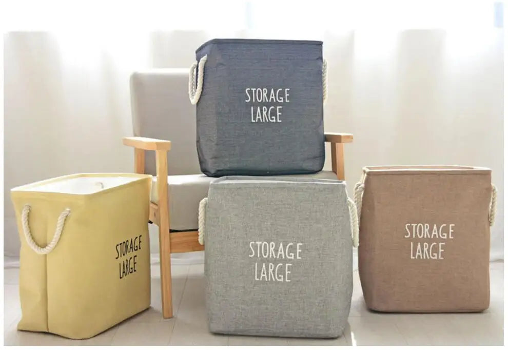 Upscale Home Foldable Bathroom Dirty Clothes Laundry Storage Buckets box Bag Kids Toy Double layer thick Storage Basket AU680