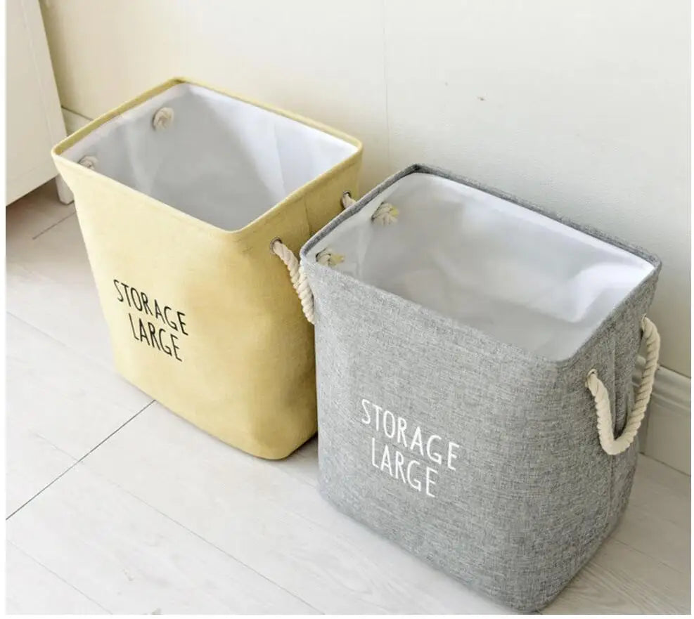 Upscale Home Foldable Bathroom Dirty Clothes Laundry Storage Buckets box Bag Kids Toy Double layer thick Storage Basket AU680