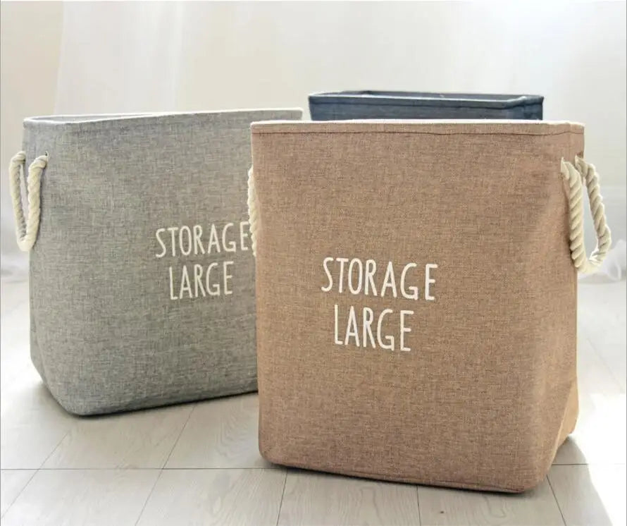 Upscale Home Foldable Bathroom Dirty Clothes Laundry Storage Buckets box Bag Kids Toy Double layer thick Storage Basket AU680