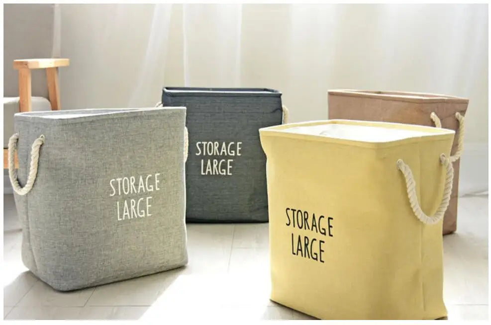 Upscale Home Foldable Bathroom Dirty Clothes Laundry Storage Buckets box Bag Kids Toy Double layer thick Storage Basket AU680