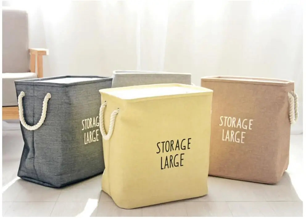 Upscale Home Foldable Bathroom Dirty Clothes Laundry Storage Buckets box Bag Kids Toy Double layer thick Storage Basket AU680